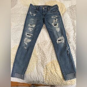 American Eagle Distressed Super Low Jeggings